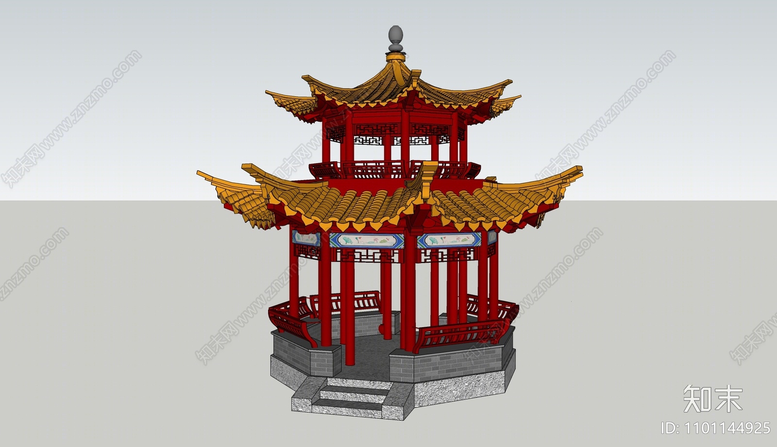 古典古建筑SU模型下载【ID:1101144925】