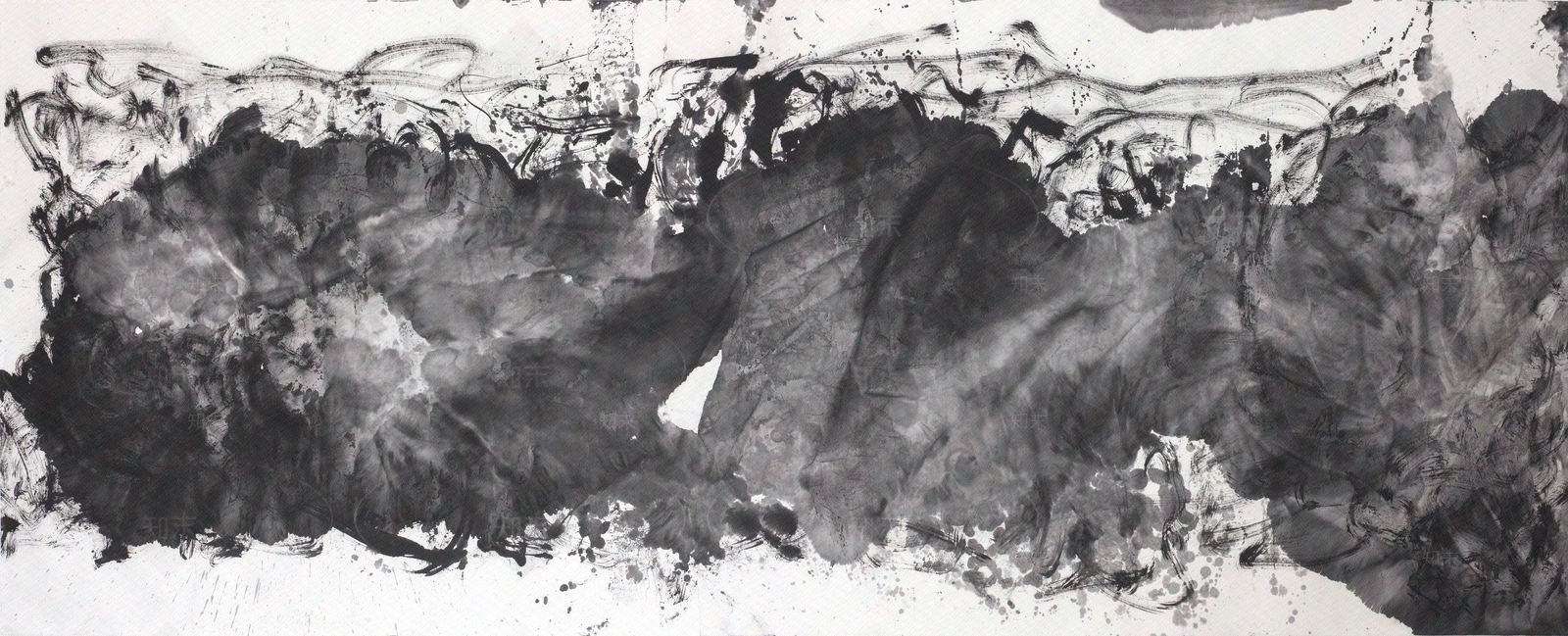 artron现代新中式侘寂禅意水墨写意抽象画贴图下载【ID:1101153100】