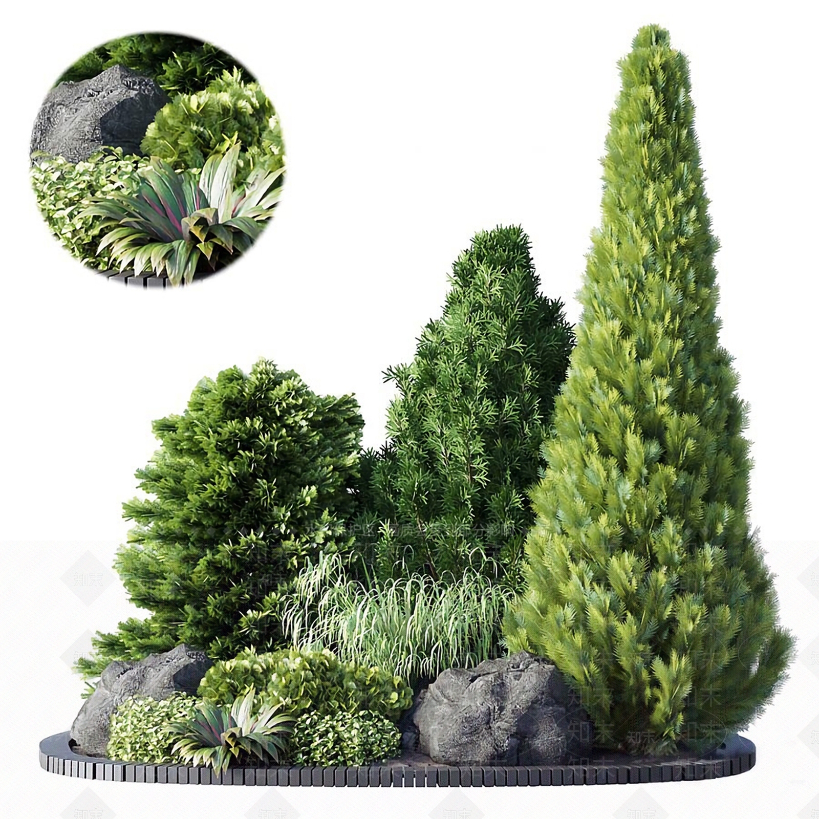 现代花坛花钵3D模型下载【ID:1101155468】