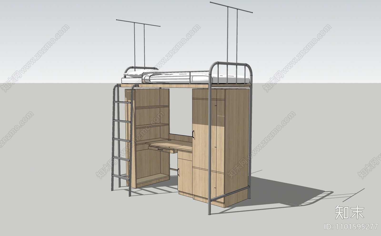 现代双层床SU模型下载【ID:1101595277】