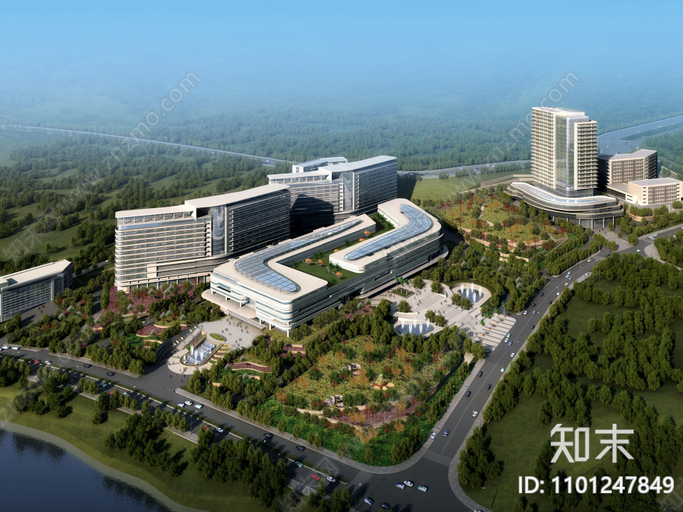 现代简约大型医院施工图cad施工图下载【ID:1101247849】