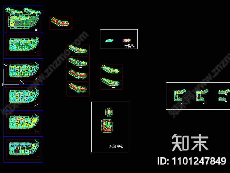 现代简约大型医院施工图cad施工图下载【ID:1101247849】