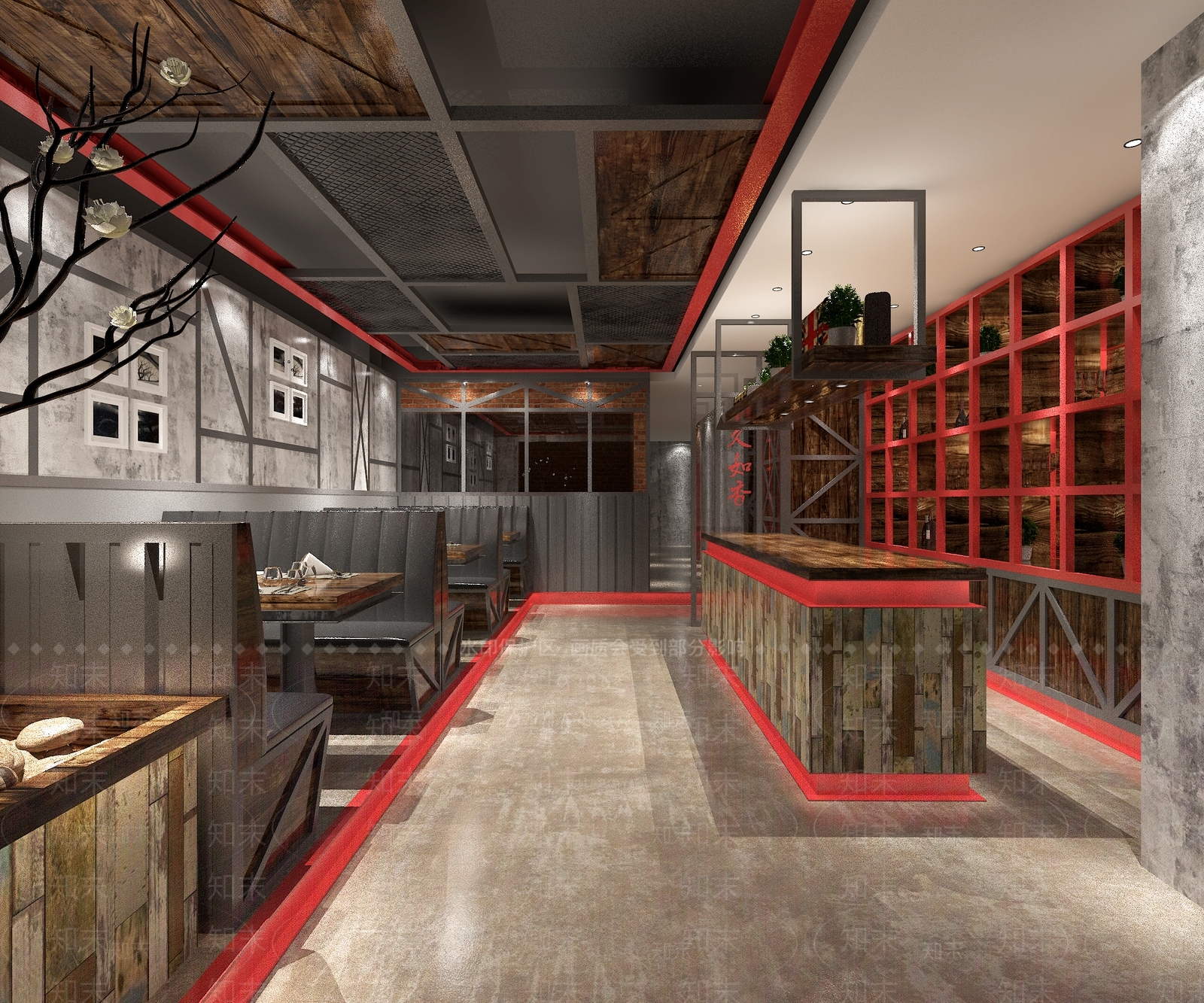 工业风火锅店3D模型下载【ID:1101165997】