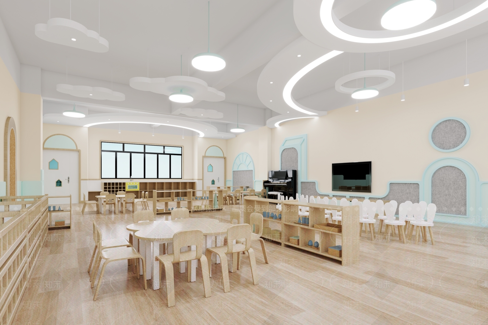 现代幼儿园教室3D模型下载【ID:1101170518】