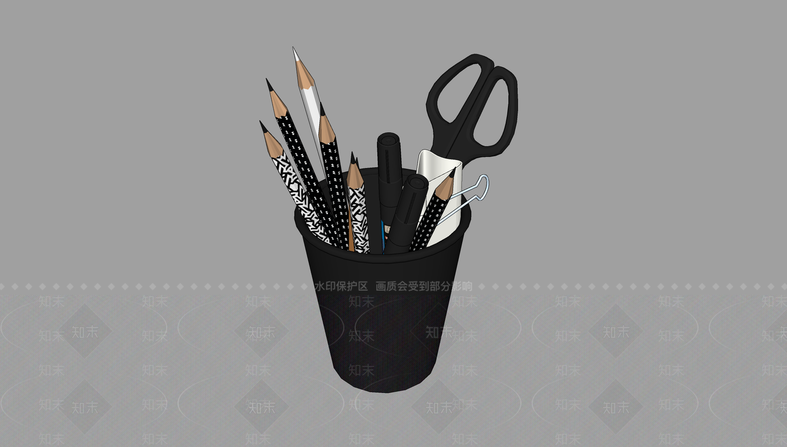现代文具组合SU模型下载【ID:1101172011】