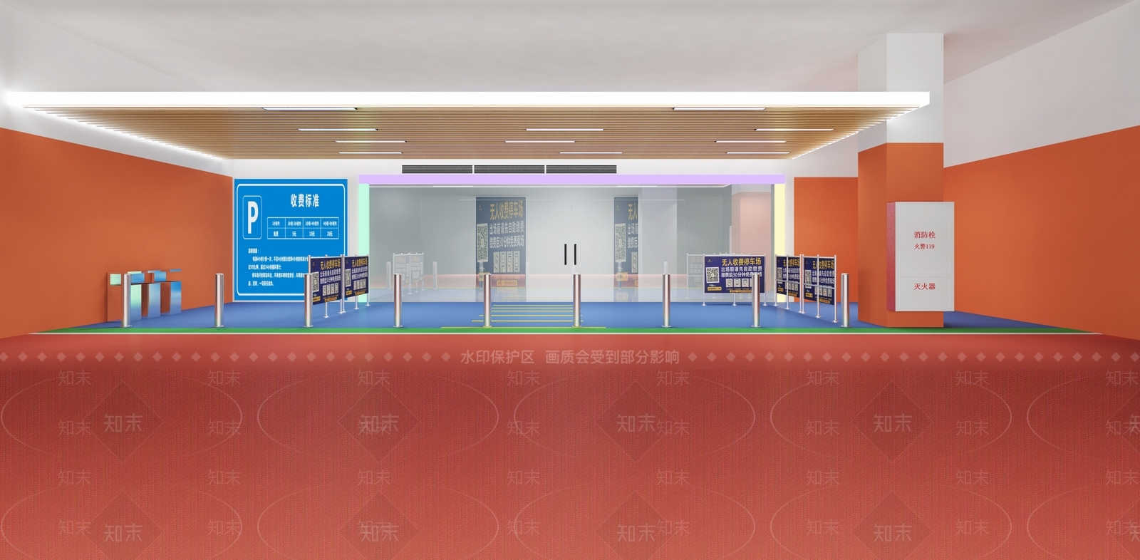 现代超市地下入口3D模型下载【ID:1101174923】