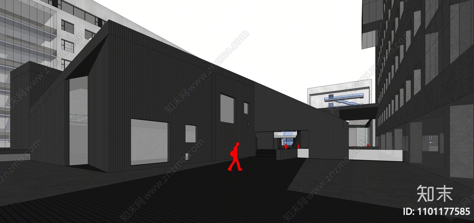 北欧图书馆建筑SU模型下载【ID:1101177585】