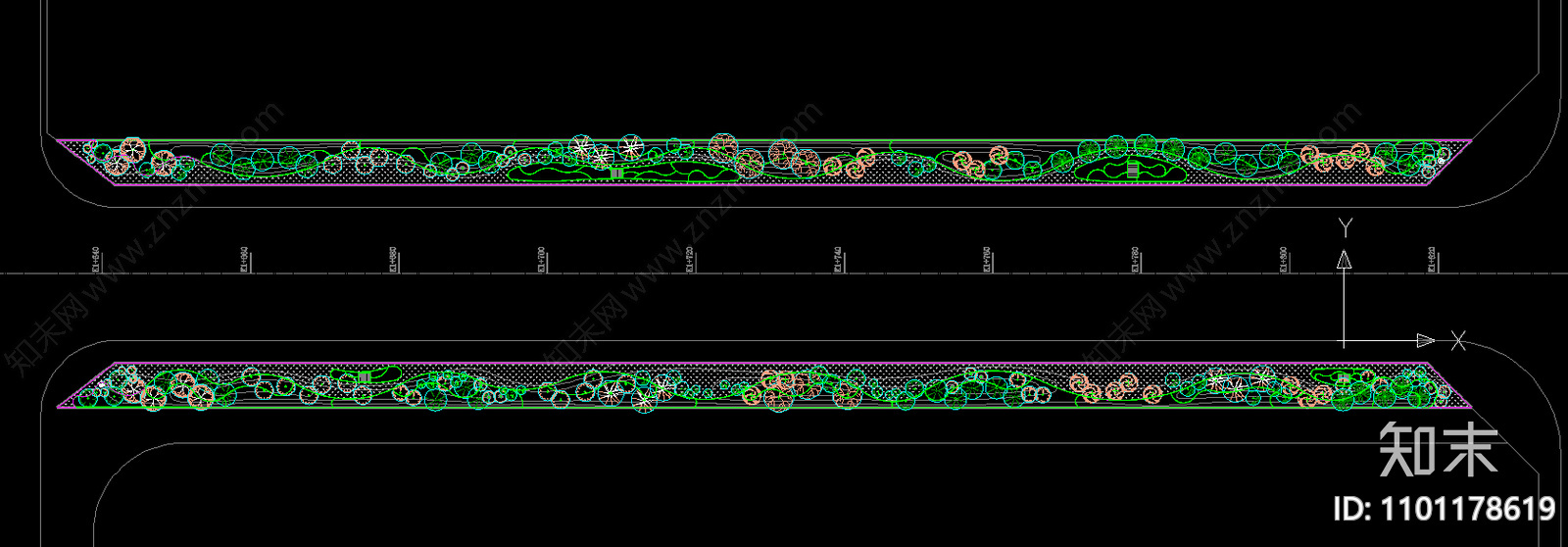 西安某道路两侧林带景观cad施工图下载【ID:1101178619】
