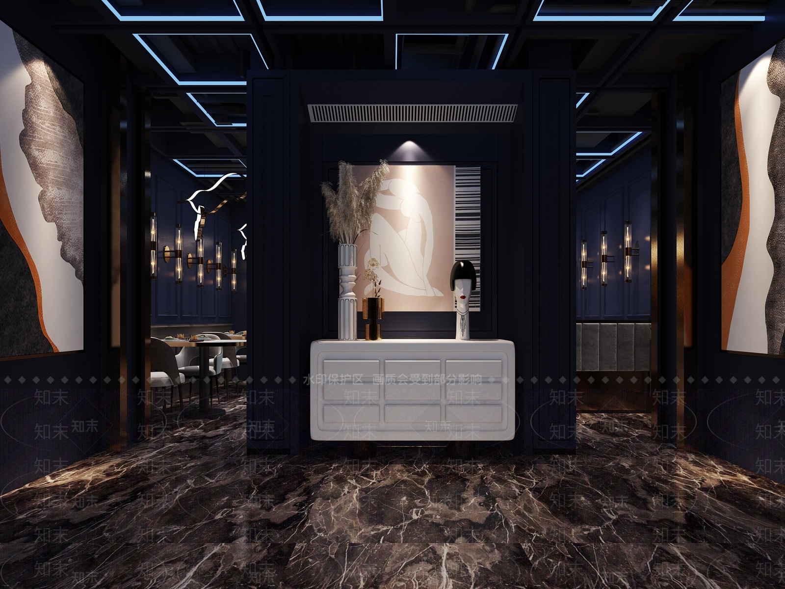 现代复古酒吧3D模型下载【ID:1101185248】