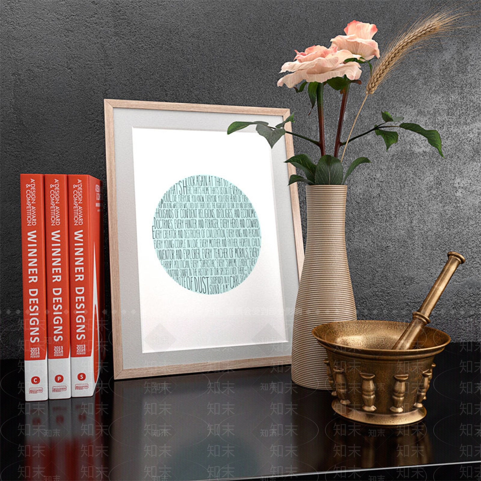 现代桌面饰品摆件组合3D模型下载【ID:1101187863】