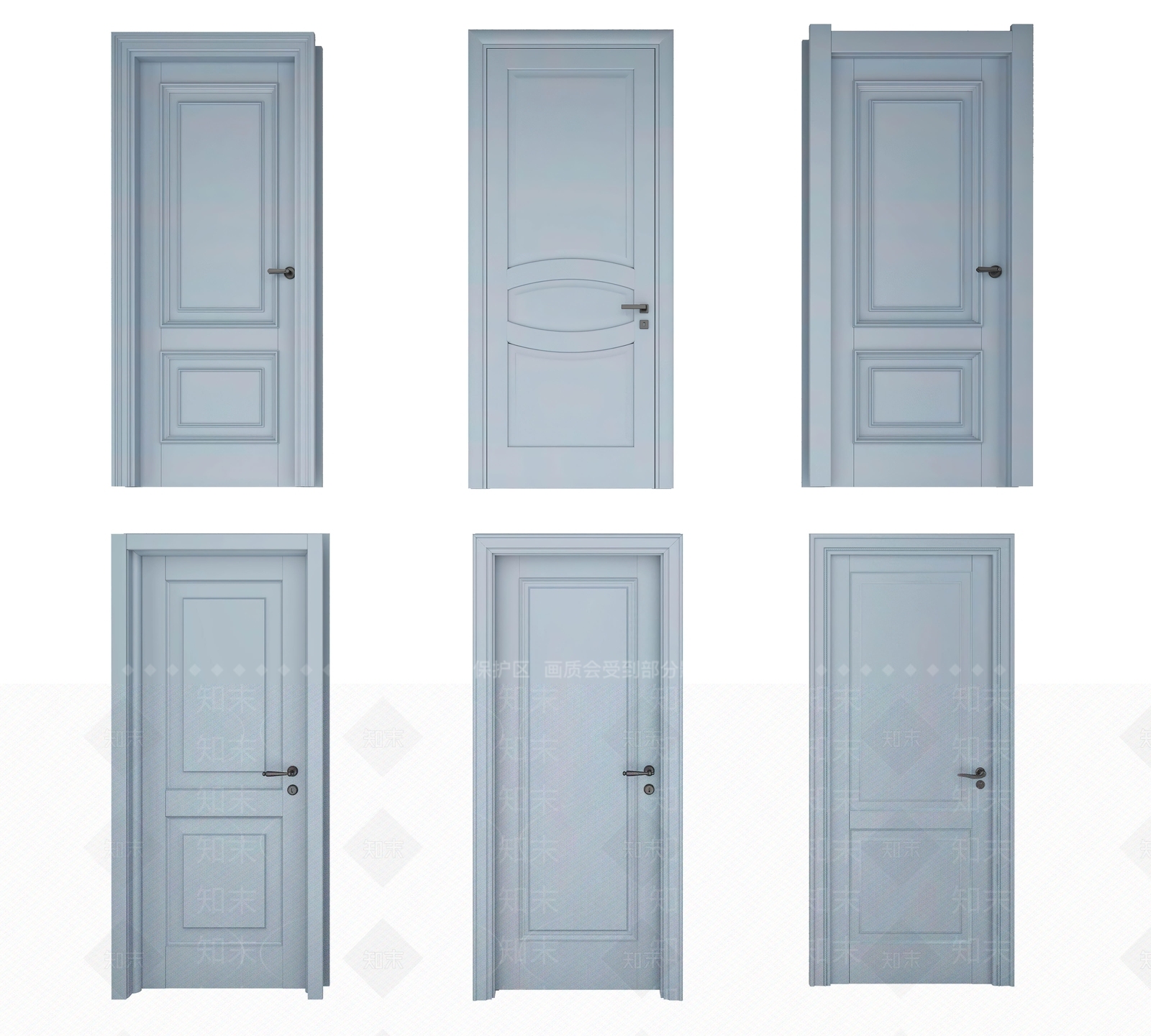 北欧实木卧室门3D模型下载【ID:1101188281】