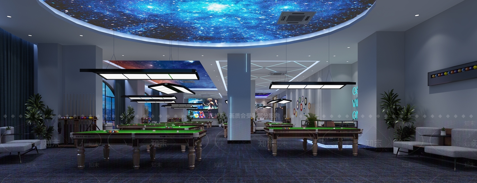 现代桌球室3D模型下载【ID:1101188853】