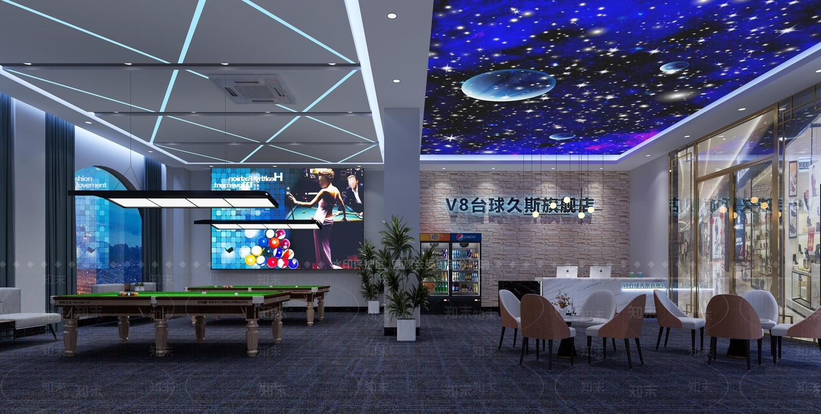 现代桌球室3D模型下载【ID:1101188853】