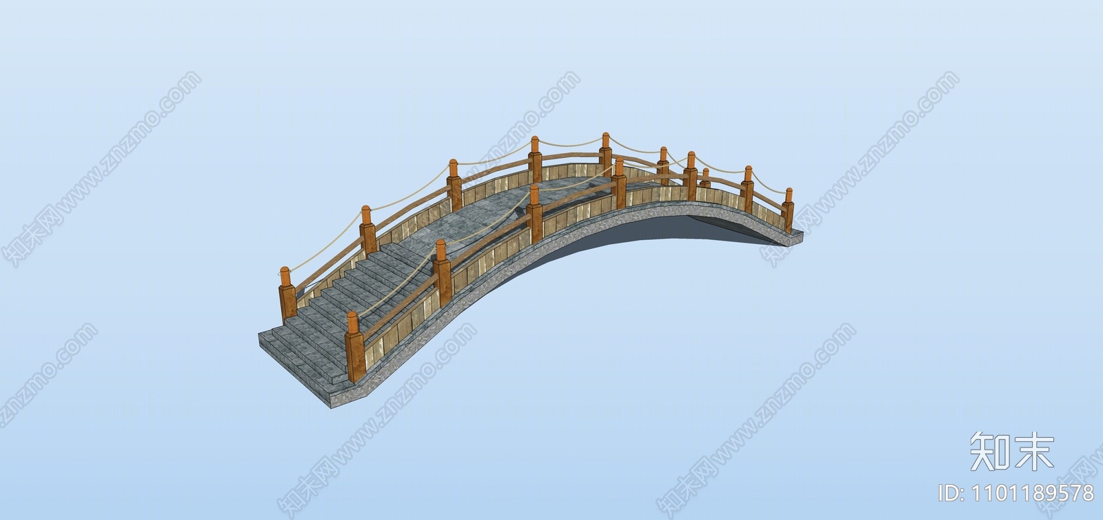 现代桥园林小桥SU模型下载【ID:1101189578】