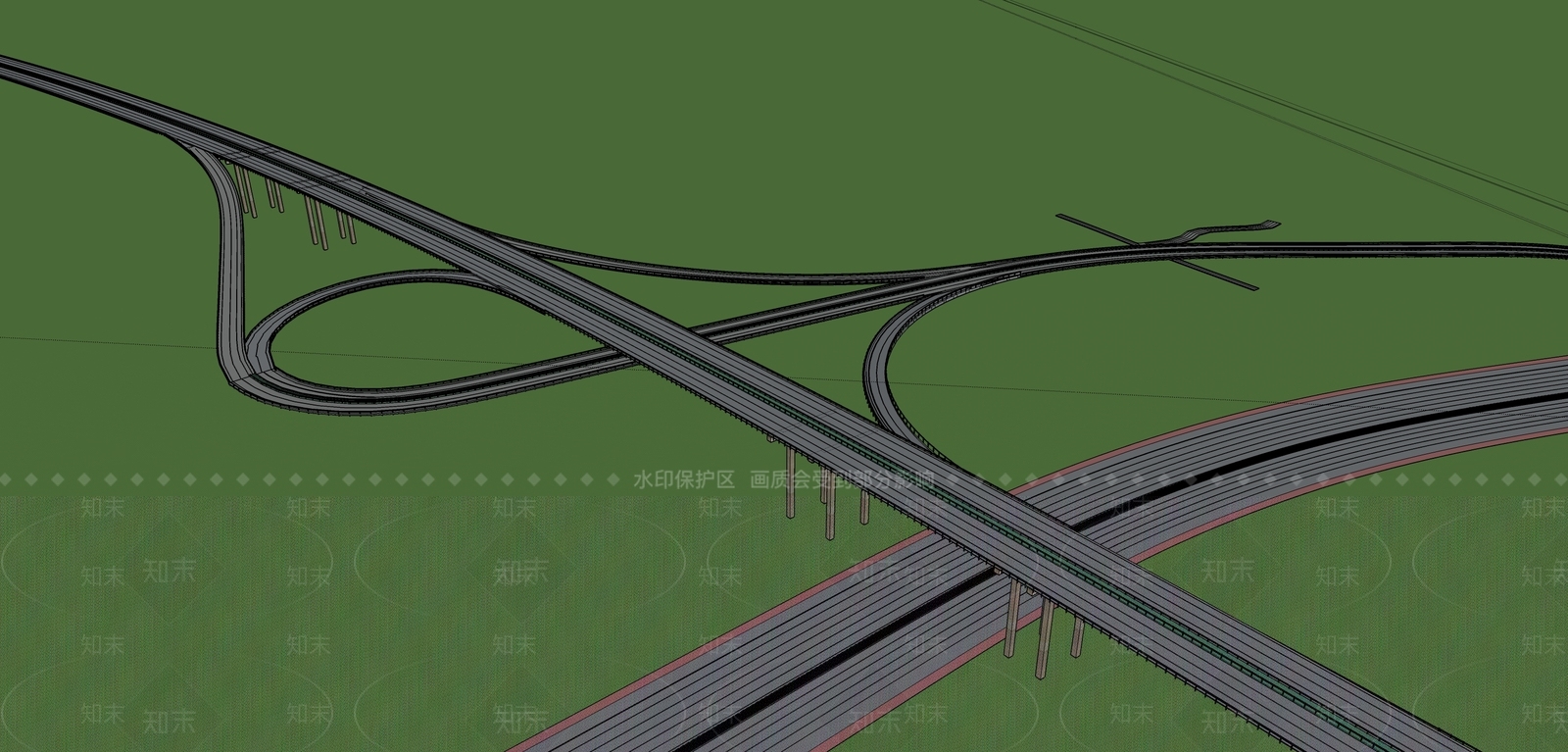 现代道路SU模型下载【ID:1101298431】