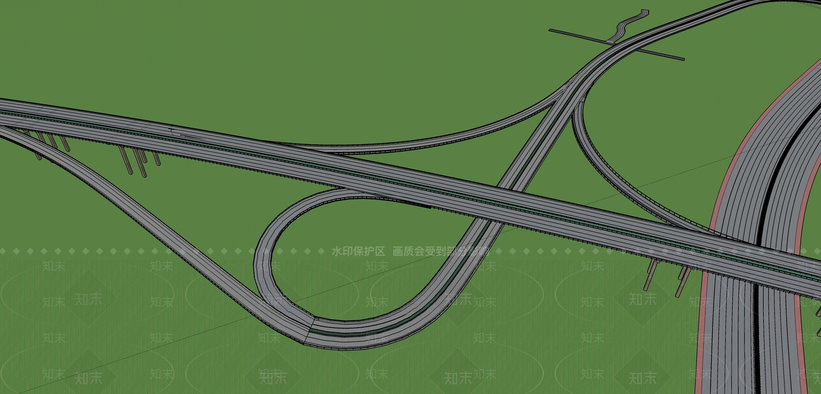 现代道路SU模型下载【ID:1101298431】