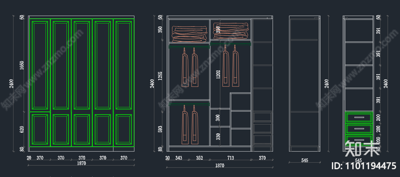 现代简欧定制家具cad施工图下载【ID:1101194475】