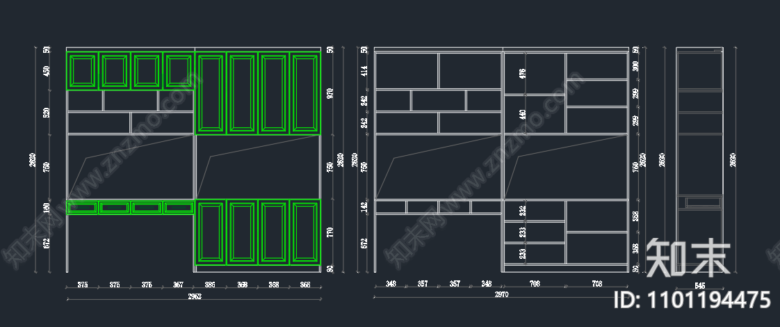 现代简欧定制家具cad施工图下载【ID:1101194475】