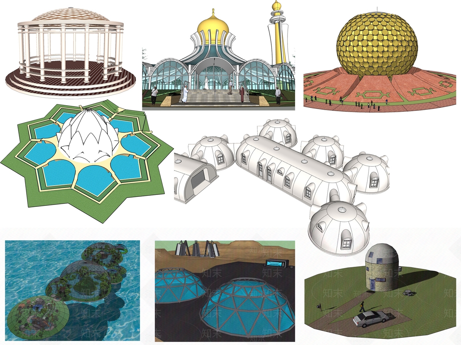 欧式穹顶构件SU模型下载【ID:1101206619】