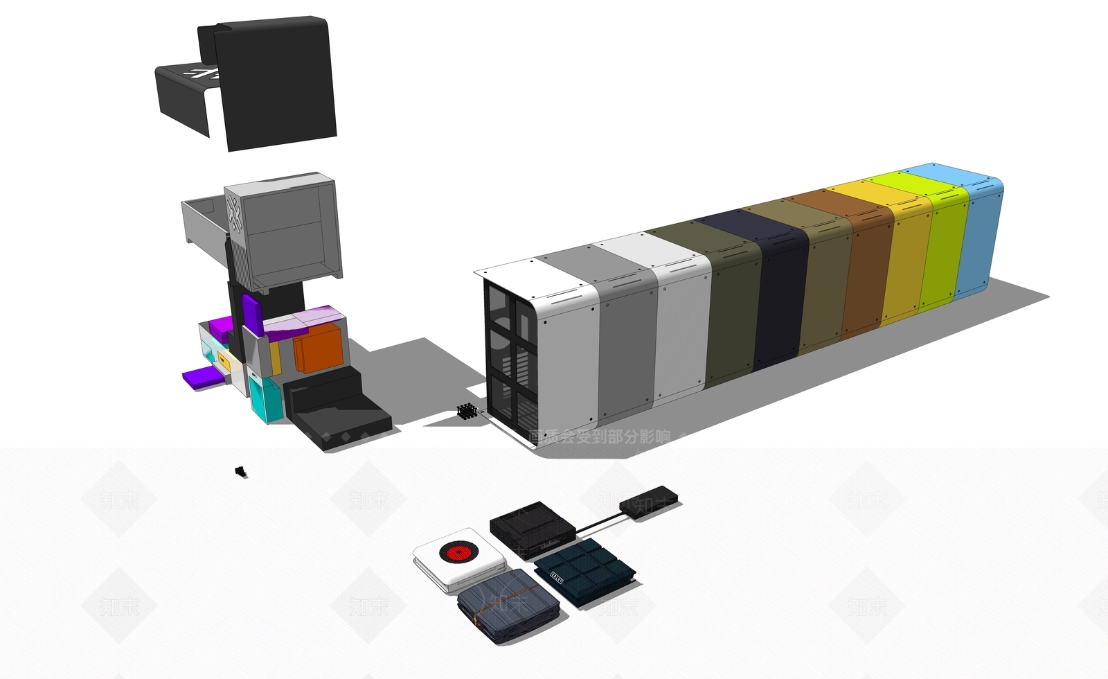 现代电脑配件SU模型下载【ID:1101216345】