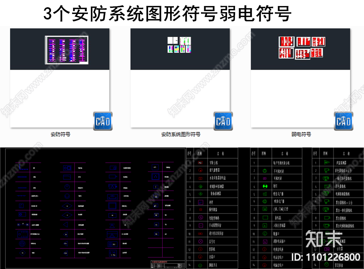 安防系统图形符号施工图下载【ID:1101226800】