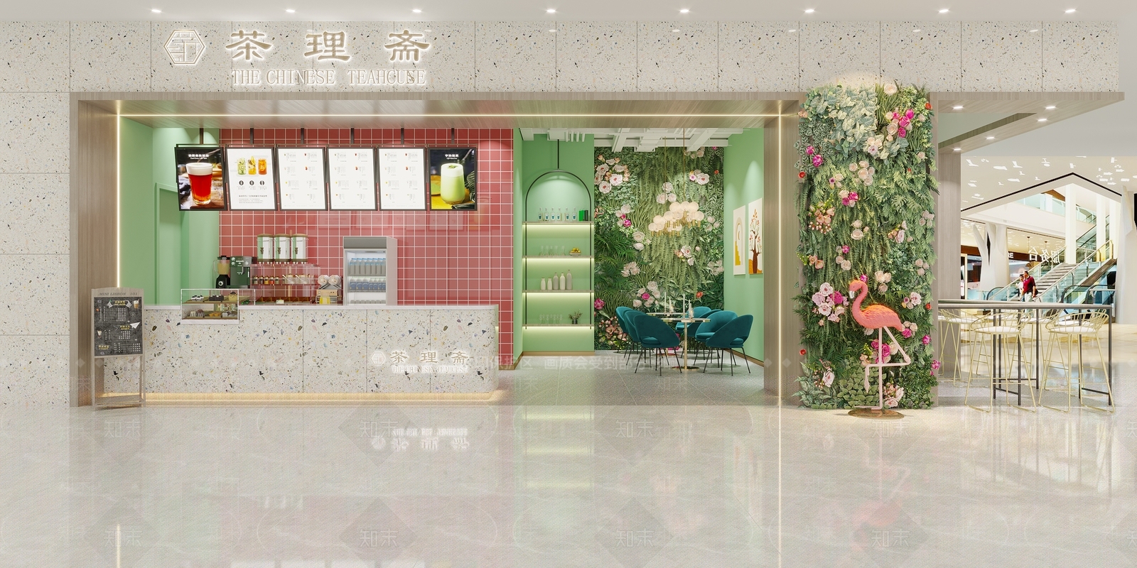 现代奶咖啡茶店3D模型下载【ID:1101228931】