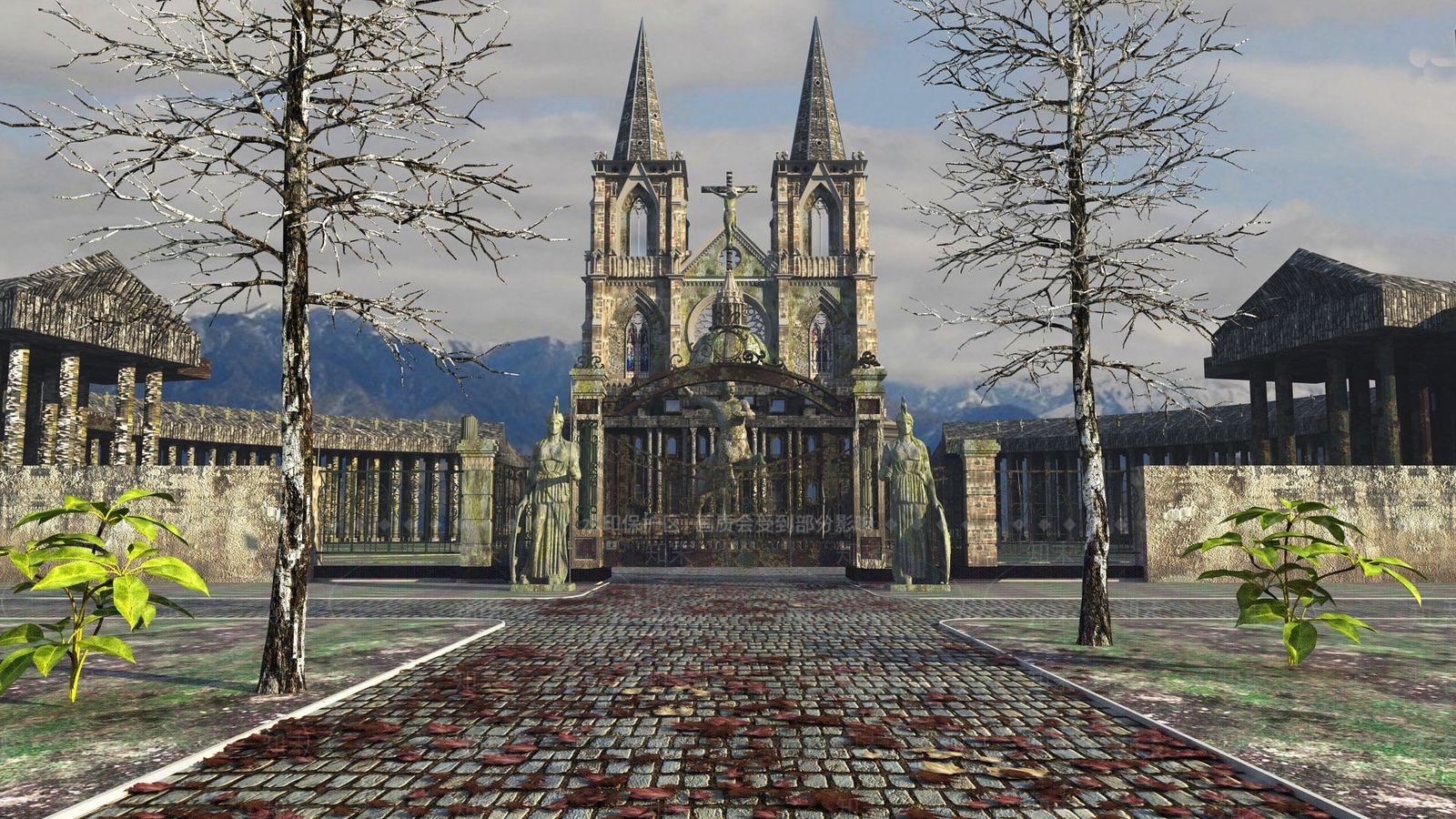 现代古建筑3D模型下载【ID:1101232355】