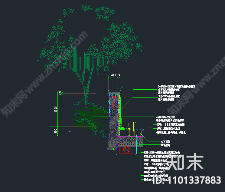 别墅花园施工图cad施工图下载【ID:1101337883】