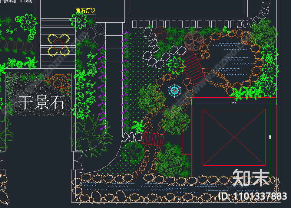 别墅花园施工图cad施工图下载【ID:1101337883】