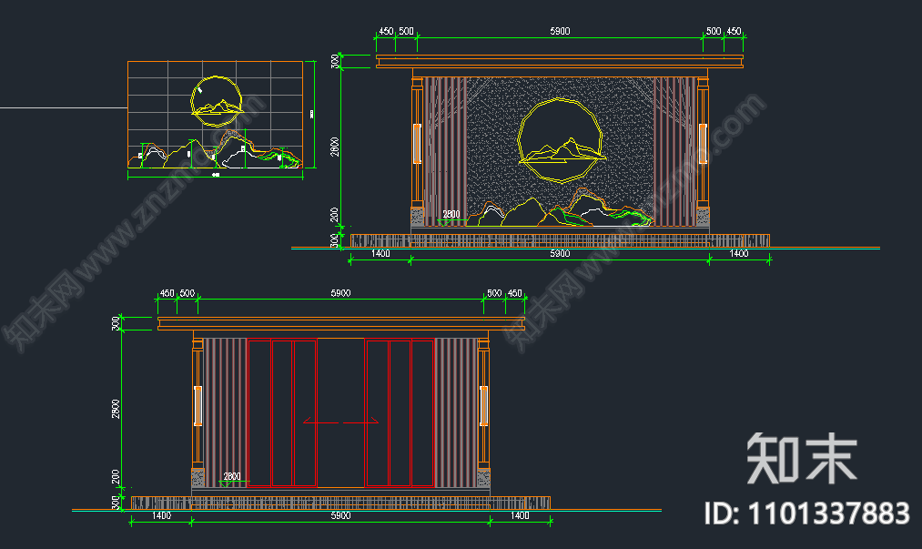 别墅花园施工图cad施工图下载【ID:1101337883】