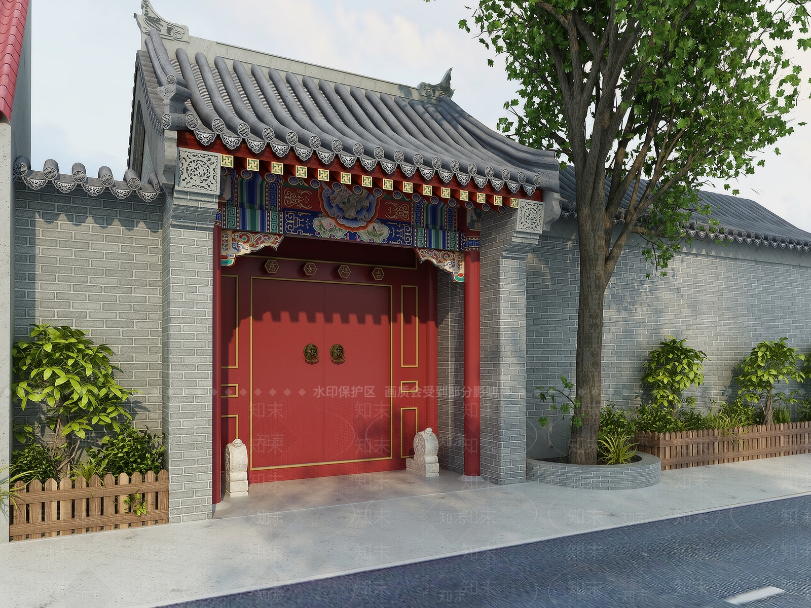 新中式古建筑3D模型下载【ID:1101254564】