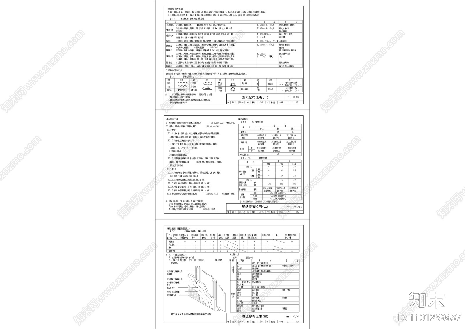 墙纸节点大样施工图下载【ID:1101259437】