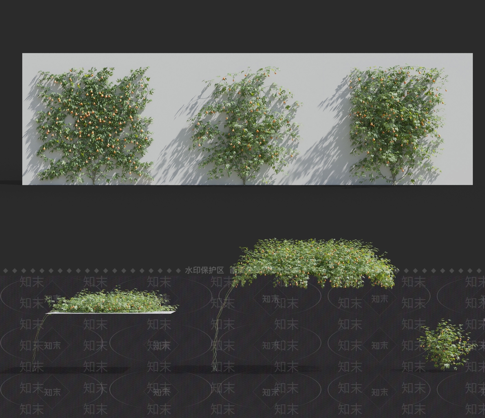 现代绿植墙3D模型下载【ID:1101268413】