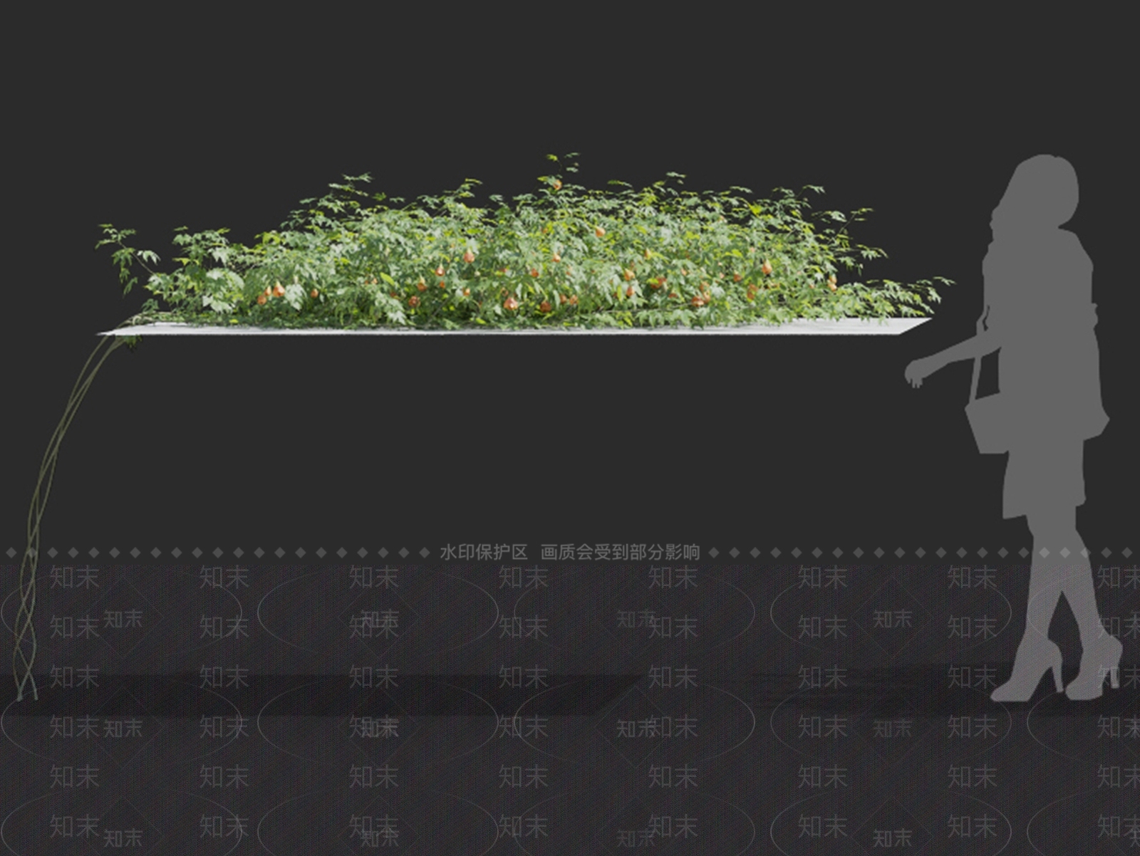 现代绿植墙3D模型下载【ID:1101268413】