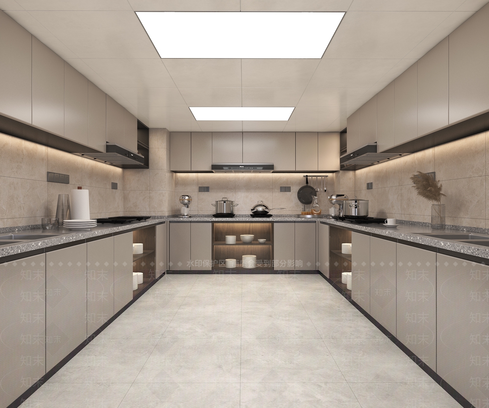 现代单身公寓公共厨房3D模型下载【ID:1101265230】