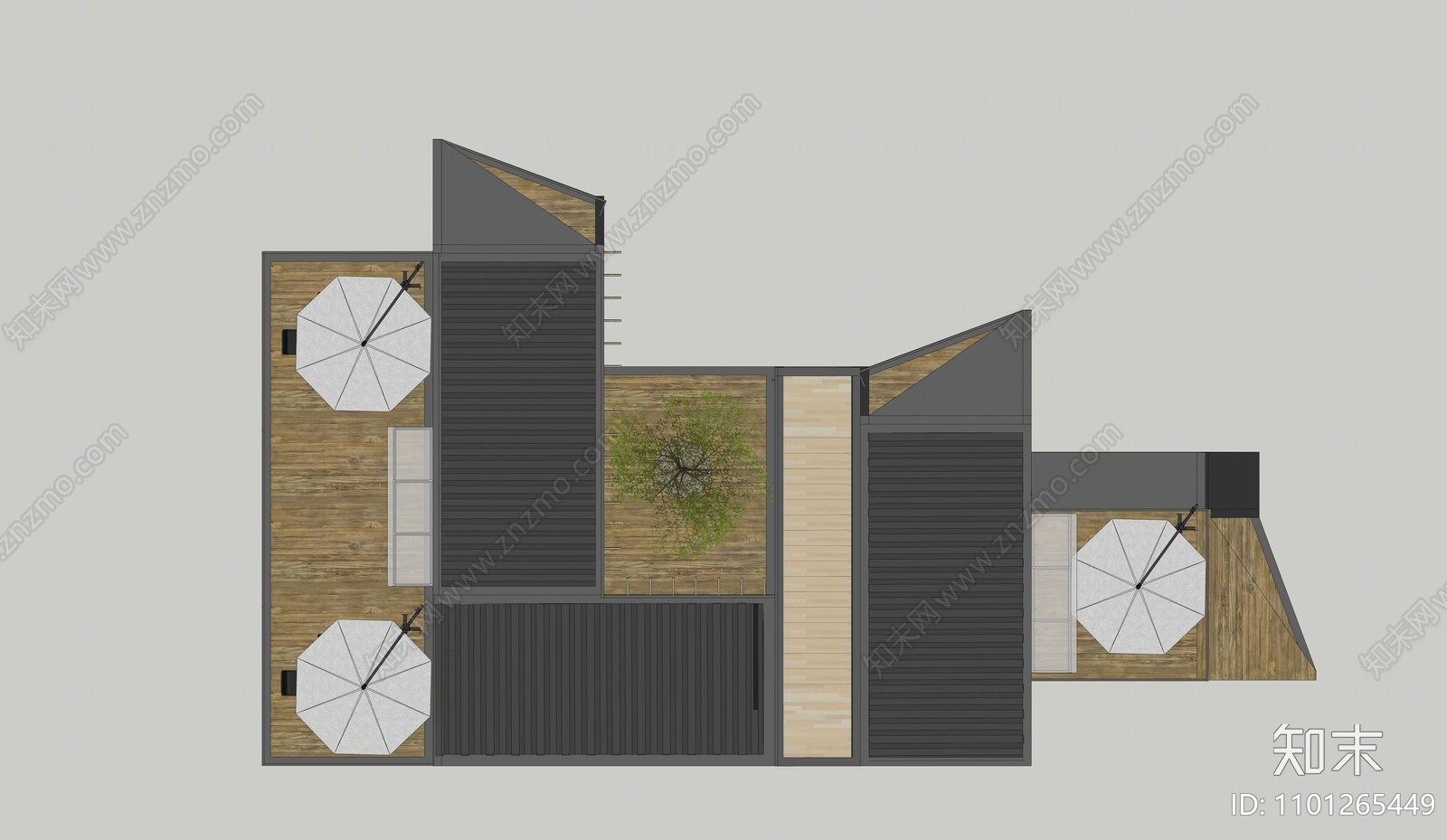 现代餐饮建筑SU模型下载【ID:1101265449】