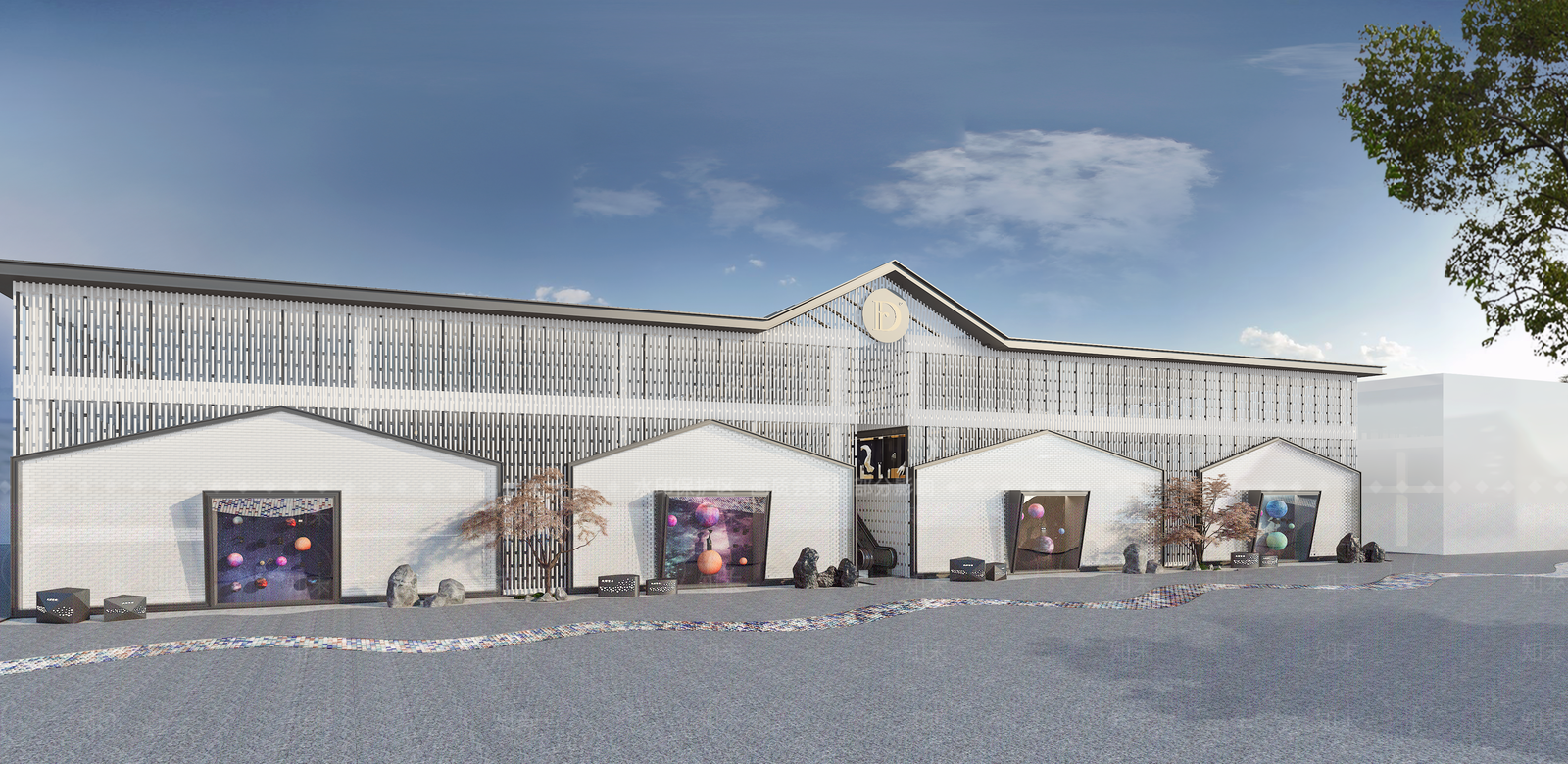 现代珠宝展厅建筑外观3D模型下载【ID:1101267201】