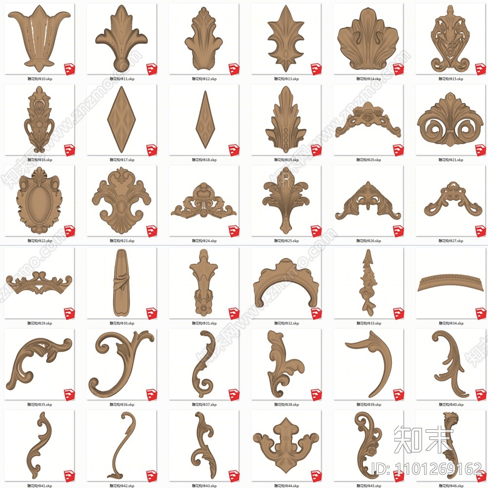 欧式雕花SU模型下载【ID:1101269162】