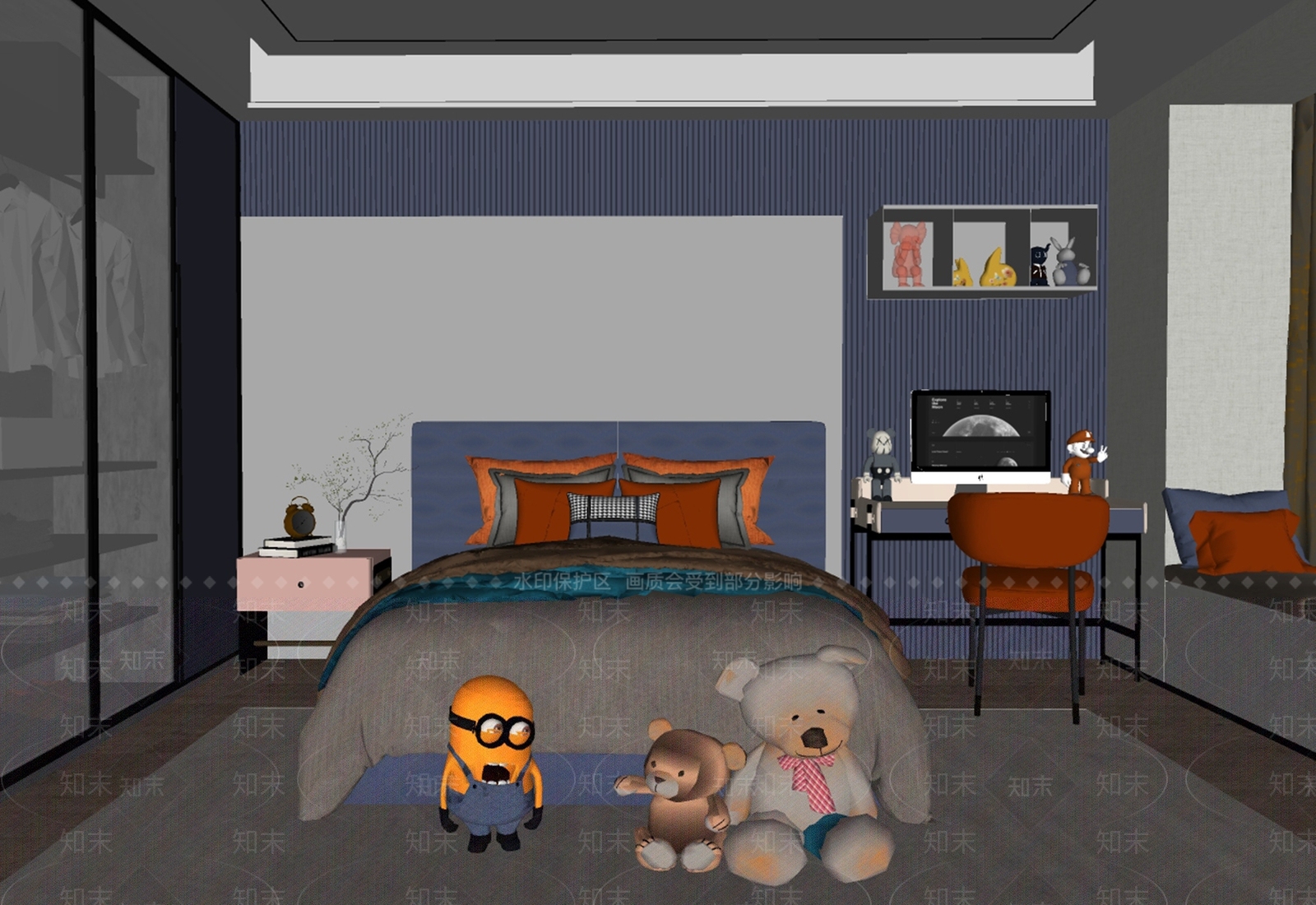 现代儿童房SU模型下载【ID:1101269371】