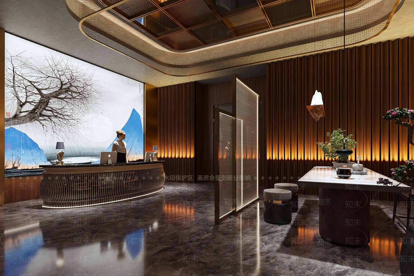 中式足浴会所3D模型下载【ID:1101274996】