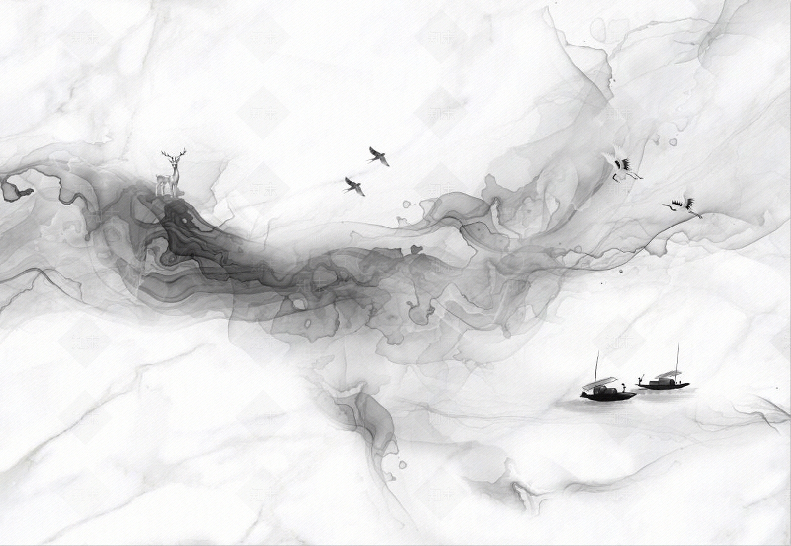 新中式山水画大理石纹理贴图下载【ID:1101275534】