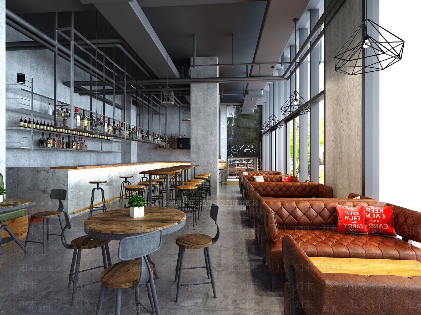 工业风LOFT酒吧3D模型下载【ID:1101279628】