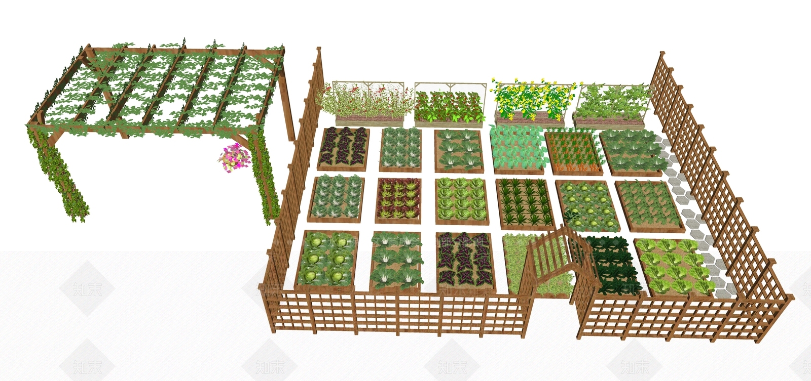 现代蔬菜园SU模型下载【ID:1101279902】