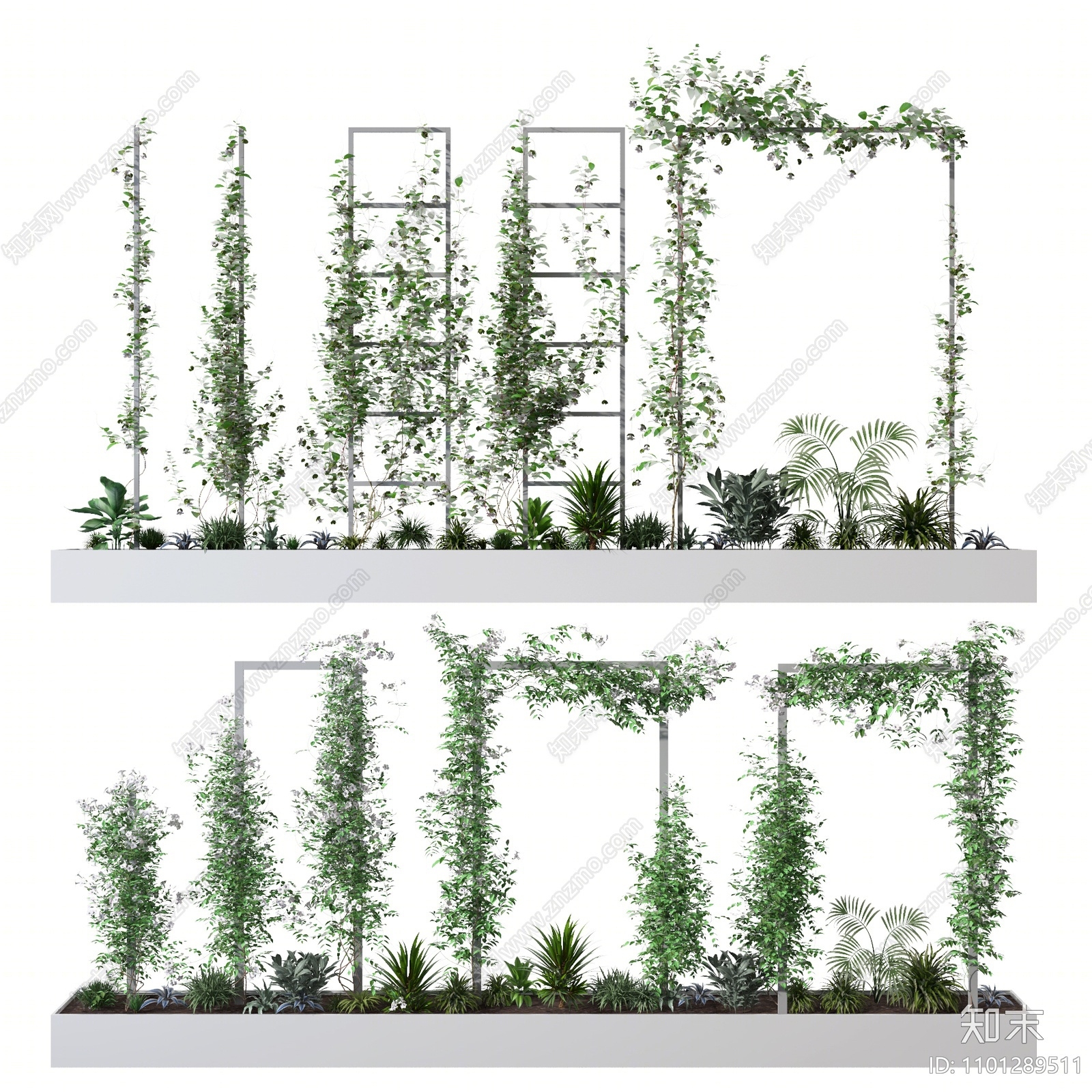 现代花坛花钵3D模型下载【ID:1101289511】