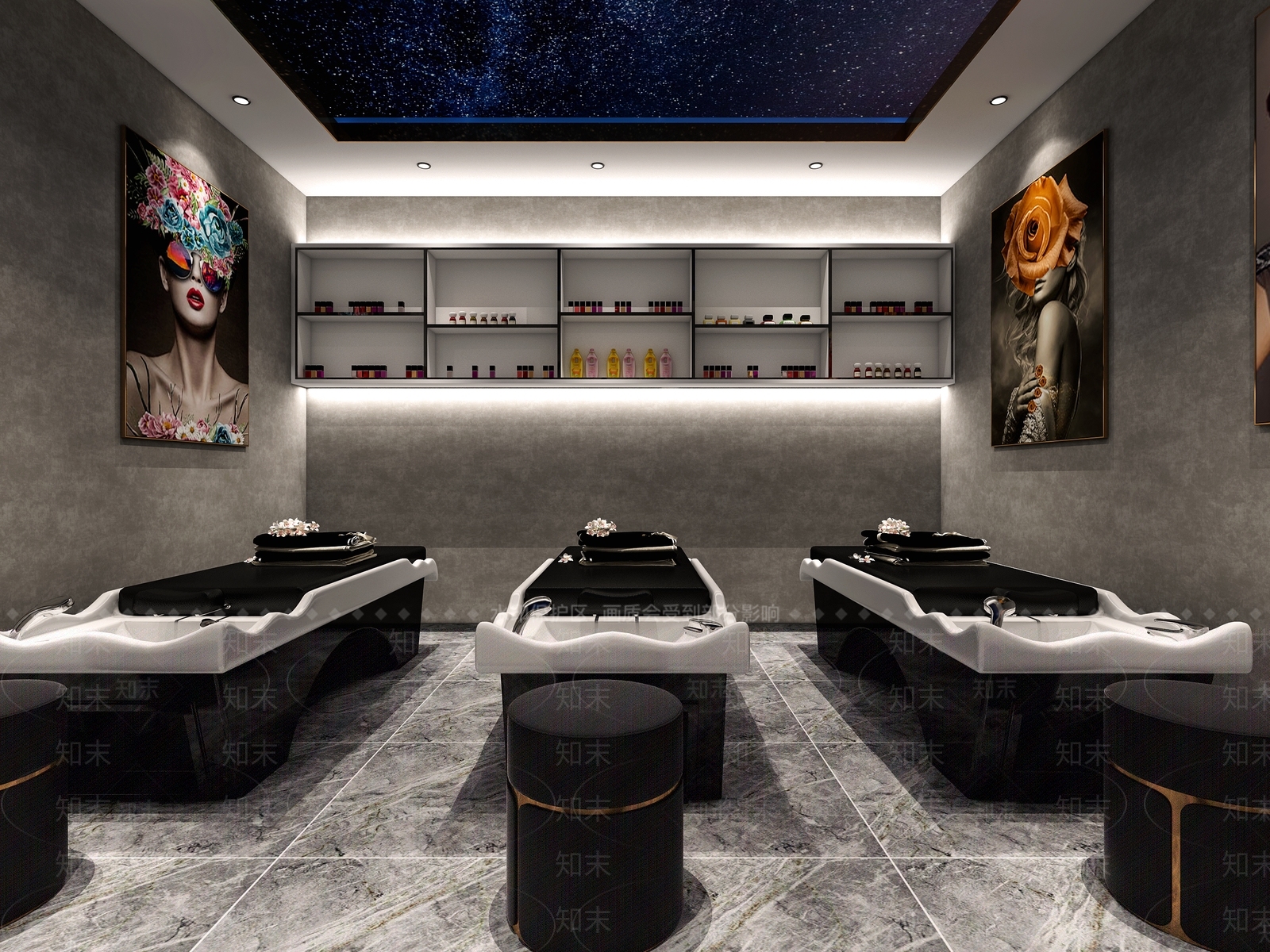 工业风理发店3D模型下载【ID:1101291191】