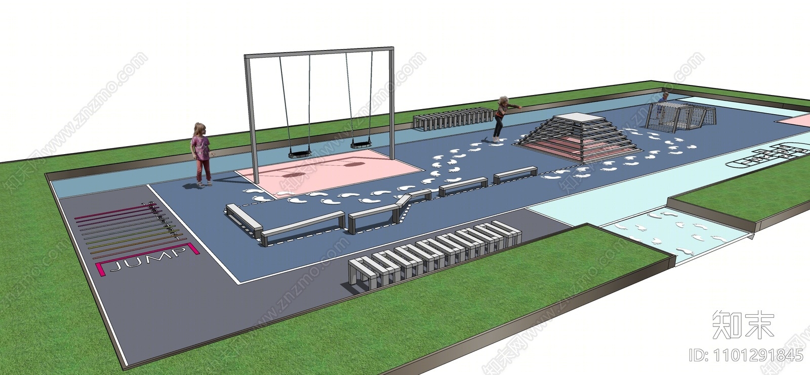 现代儿童游乐区SU模型下载【ID:1101291845】
