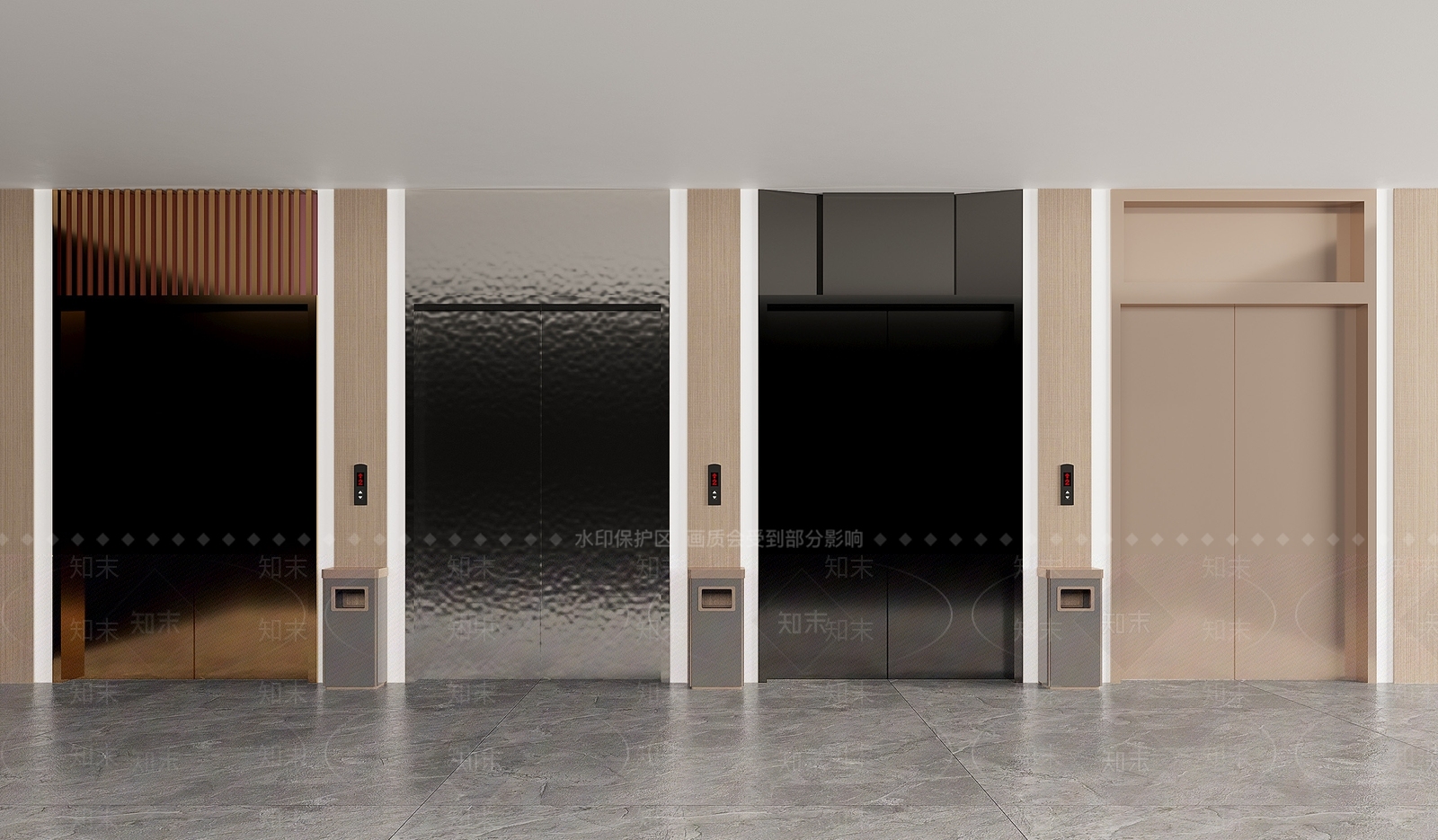 现代电梯门3D模型下载【ID:1101305907】