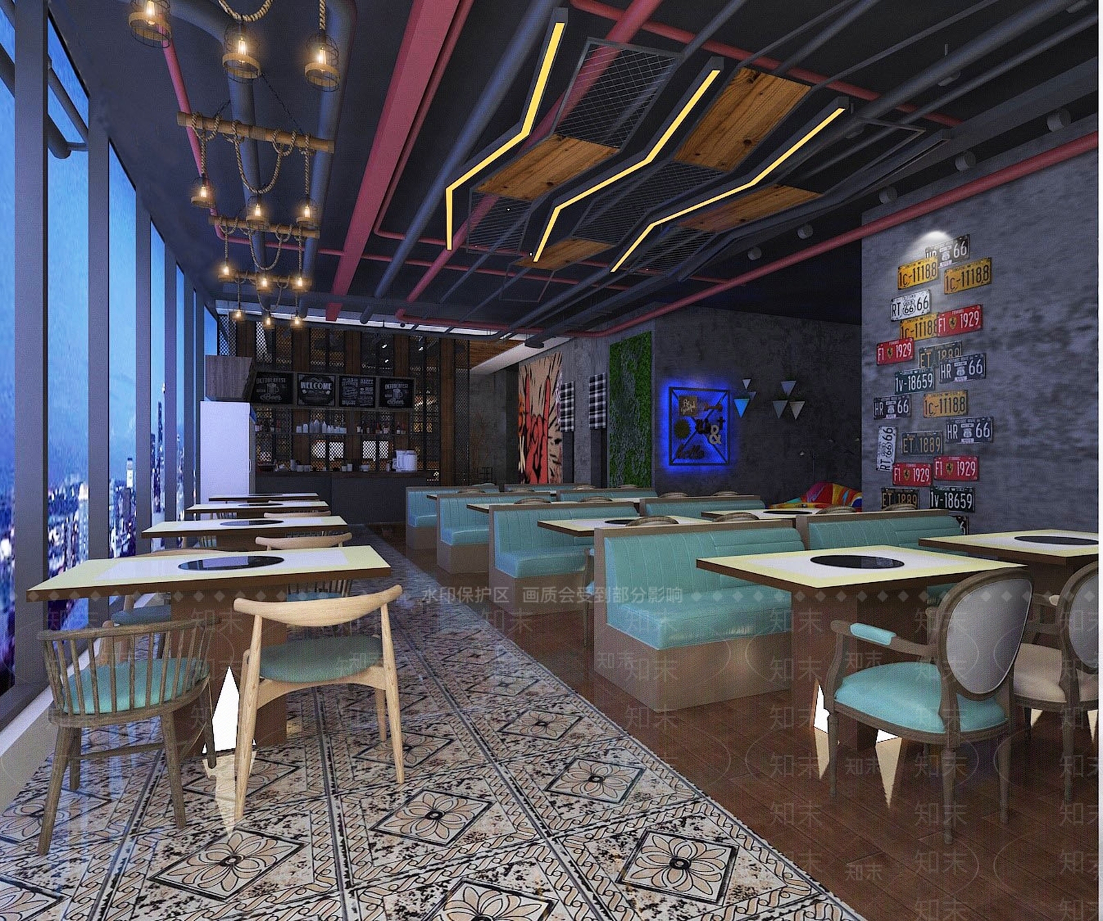 工业风火锅店3D模型下载【ID:1101309741】