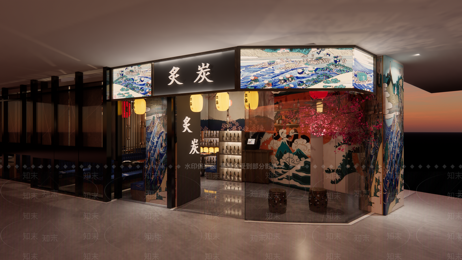 日式日韩料理店SU模型下载【ID:1101315158】