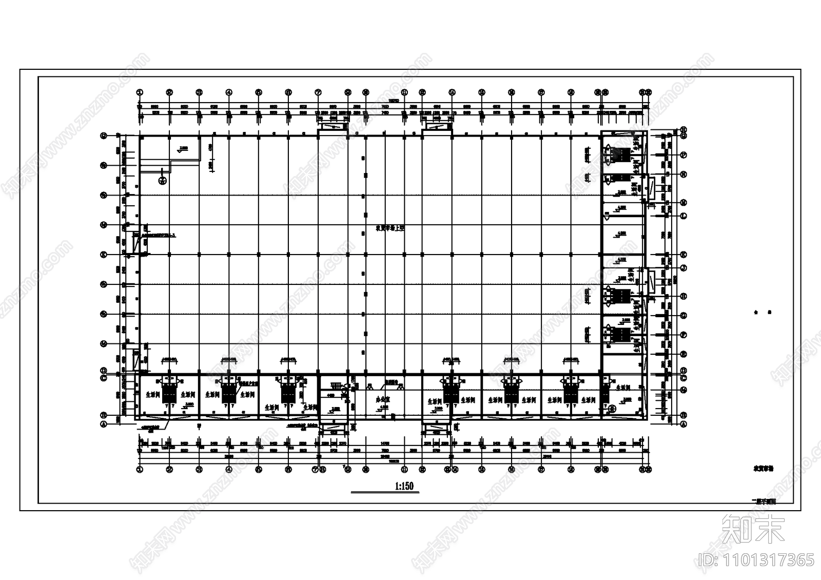 某现代农贸市场全套CAD设计施工图cad施工图下载【ID:1101317365】